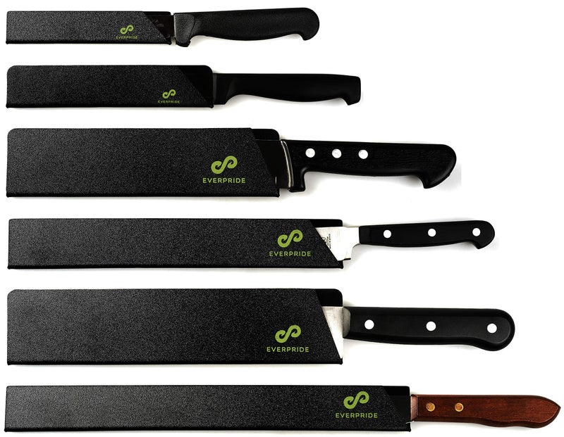 EVERPRIDE Chef Knife Sheath Set (6-Piece Set) Universal Blade Edge Cover Guards for Chefâ€™s and Kitchen Knives â€“ Durable, BPA-Free, Felt Lined, Sturdy ABS Plastic â€“ Knives Not Included - Image 1